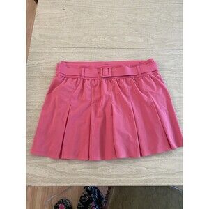 Bubblegum Preppy Tennis Golf Pink Pleated Micromini Built In Shorts And Belt XL